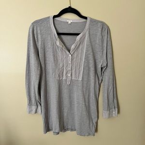 J Crew Henley 3/4 Sleeve Tee